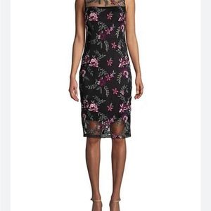 NWT Calvin Klein Embroidered Mesh Illusion Dress Sz 12